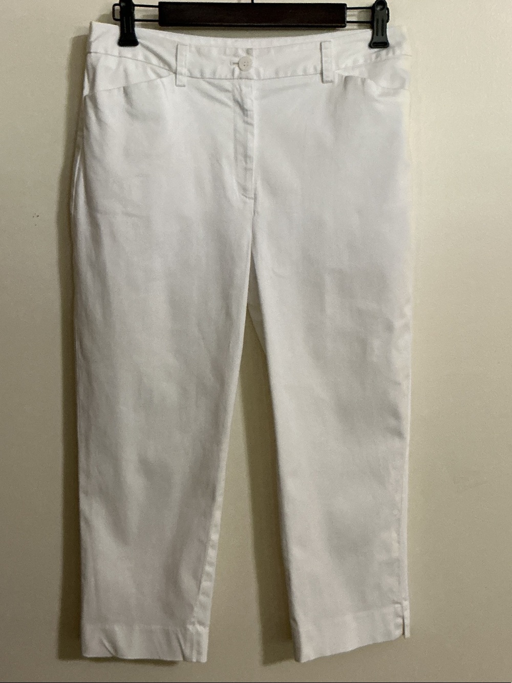 Jones New York White Cotton Cropped Ankle Pants